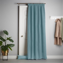 Alan Symonds Velvet Chenille Pencil Pleat Thermal Door Curtain - Teal alan,symonds,velvet,chenille,pencil,pleat,thermal,door,curtain,teal