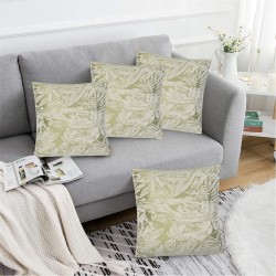 Alan Symonds Botanic Floral Soft Chenille Cushion Set of 4 - Green подаръци,и,играчки,alan,symonds,botanic,floral,soft,chenille,cushion,set,of,4,green