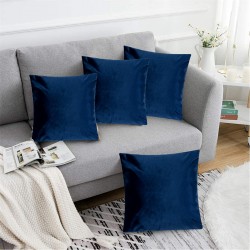 Alan Symonds Plain Velvet Cushion Set of 4 - Navy подаръци,и,играчки,alan,symonds,plain,velvet,cushion,set,of,4,navy