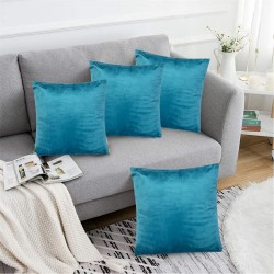 Alan Symonds Plain Velvet Cushion Set of 4 - Teal подаръци,и,играчки,alan,symonds,plain,velvet,cushion,set,of,4,teal