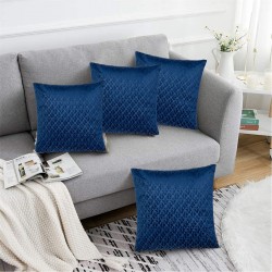 Alan Symonds Textured Velvet Cushion Set of 4 - Navy подаръци,и,играчки,alan,symonds,textured,velvet,cushion,set,of,4,navy