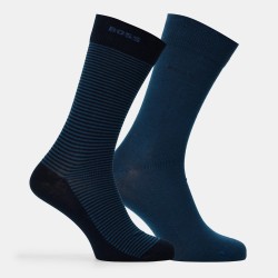Чорапи Boss 2 Pack Striped Socks - Open Blue 483 чорапи,чорапи,на,разпродажба,всички,чорапи,аксесоари,на,разпродажба,мъжки,чорапи,boss,2,pack,striped,socks,open,blue,483