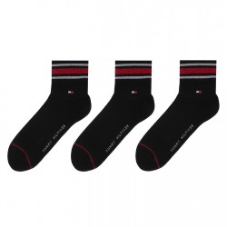 мъжки,чорапи,мъжки,чорапи,tommy,hilfiger,3,pack,sports,quarter,socks,mens,black