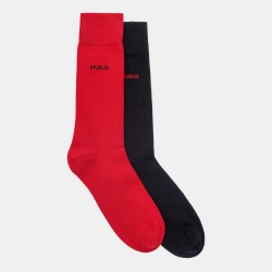 Чорапи Hugo Mens Logo Crew Socks 2-Pack - Black/Red 693 чорапи,чорапи,на,разпродажба,всички,чорапи,аксесоари,на,разпродажба,мъжки,чорапи,hugo,men,s,logo,crew,socks,2,pack,black,red,693
