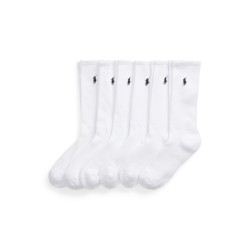 Чорапи Polo Ralph Lauren 6 Pack Crew Socks - White чорапи,мъжки,чорапи,polo,ralph,lauren,6,pack,crew,socks,white