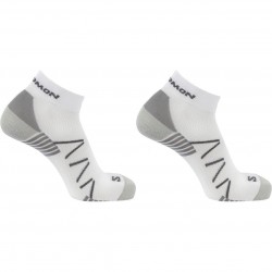 Дамски чорапи Salomon Hornet Quarter 2 Pack Running Socks Womens - White/Grey дамски,чорапи,чорапи,за,всеки,ден,всички,чорапи,дамски,чорапи,всички,фитнес,аксесоари,дамски,облекла,за,бягане,аксесоари,за,бягане,облекла,за,бягане,salomo