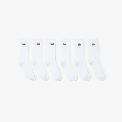 чорапи,за,училище,мъжки,чорапи,lacoste,6pk,sportcrw,sn00,white,001