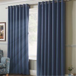 Alan Symonds 100pct. Blackout Ring Top Eyelet Curtains - Blue alan,symonds,100pct.,blackout,ring,top,eyelet,curtains,blue