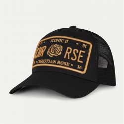 шапка,аксесоари,на,разпродажба,мъжки,шапки,и,ръкавици,christian,rose,iconic,ii,plate,trucker,cap,black,gold