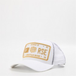 шапка,мъжки,шапки,и,ръкавици,christian,rose,iconic,ii,plate,trucker,cap,brown,white