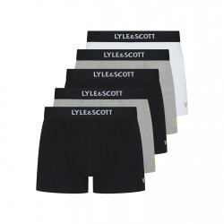 Боксерки Lyle and Scott & Scott Henrick 5 Pack Underwear Trunks - Black/White/Gre боксерки,мъжко,лятно,бельо,аксесоари,на,разпродажба,мъжко,бельо,lyle,and,scott,&,scott,henrick,5,pack,underwear,trunks,black,white,gre