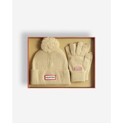 Hunter Womens Pom Pom Hat and Glove Set - Warm Sand hunter,women,s,pom,pom,hat,and,glove,set,warm,sand