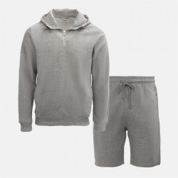 Мъжки екип Firetrap Hood Shirt and short Set Mens - Grey мъжки,екип,мъжки,горнища,размер+,firetrap,hood,shirt,and,short,set,mens,grey