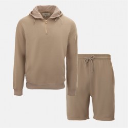 Мъжки екип Firetrap Hood Shirt and short Set Mens - Khaki мъжки,екип,мъжки,горнища,размер+,firetrap,hood,shirt,and,short,set,mens,khaki