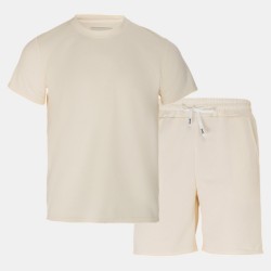 Мъжки комплект Firetrap Short Tee Set Mens - White мъжки,комплект,мъжки,тениски,мъжки,блузи,с,яка,мъжки,потници,firetrap,short,tee,set,mens,white