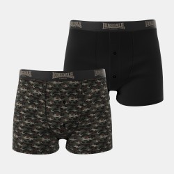 Мъжки боксерки Lonsdale 2 Pack Boxer Shorts Mens - Camo Khaki мъжки,боксерки,мъжко,бельо,lonsdale,2,pack,boxer,shorts,mens,camo,khaki