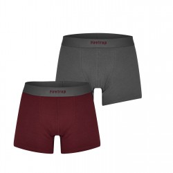 боксерки,мъжко,лятно,бельо,мъжки,летни,аксесоари,firetrap,2,pack,boxer,shorts,grey,wine