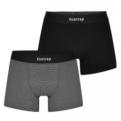 боксерки,мъжко,лятно,бельо,firetrap,2,pack,trunks,black,stripe