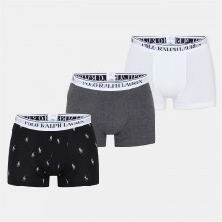 боксерки,аксесоари,на,разпродажба,мъжко,бельо,polo,ralph,lauren,men's,3,pack,cotton,trunks,wht,gry,blk,aop