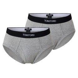 Слипове Tom Ford Mens Plain Cotton Briefs, 2-Pack - Grey 020 слипове,аксесоари,на,разпродажба,мъжко,бельо,tom,ford,men,s,plain,cotton,briefs,2,pack,grey,020