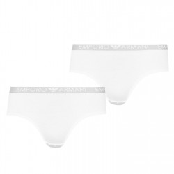 Emporio Armani 2 Pack Cheeky Pants - White 04710 бельо,за,училище,аксесоари,на,разпродажба,дамско,бельо,emporio,armani,2,pack,cheeky,pants,white,04710