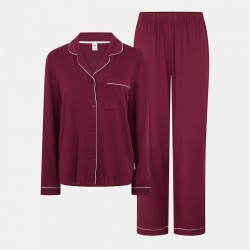 пижама,дамски,пижами,chelsea,peers,modal,button,up,pyjama,set,burgundy
