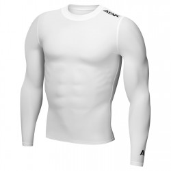 фланелка,с,дълъг,ръкав,мъжко,долно,бельо,atak,sports,gaa,compression,long,sleeve,top,senior,white