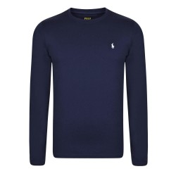 тениска,мъжки,тениски,polo,ralph,lauren,long,sleeve,crew,neck,t,shirt,navy,white