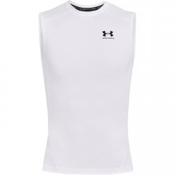 Under Armour HeatGear® Sleeveless Men's - White/Black мъжко,долно,бельо,разпродажба,under,armour,боксово,тренировъчно,облекло,долни,дрехи,за,футбол,футболни,горнища,долни,дрехи,за,ръгби,облекла,за,бягане,долни