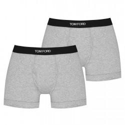 Боксерки TOM FORD Men's Plain Cotton Boxer Briefs 2-Pack - Grey 020 боксерки,аксесоари,на,разпродажба,мъжко,бельо,tom,ford,men's,plain,cotton,boxer,briefs,2,pack,grey,020