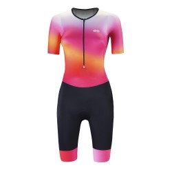 Dhb Hydron Womens Short Sleeve Tri Suit - Pink/Wht/Orge dhb,hydron,womens,short,sleeve,tri,suit,pink,wht,orge