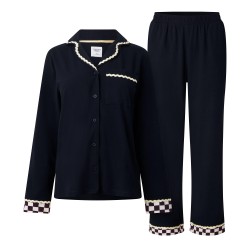 Chelsea Peers ChelsP Button Up PJ Ld64 - Good N Navy дамски,пижами,chelsea,peers,chelsp,button,up,pj,ld64,good,n,navy