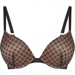 Wolford Sheer Logo Push-Up Demi Bra - Black аксесоари,на,разпродажба,wolford,sheer,logo,push,up,demi,bra,black
