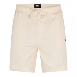 къси,панталони,мъжки,пижами,boss,men's,embroidered,waffle,pyjama,shorts,open,white