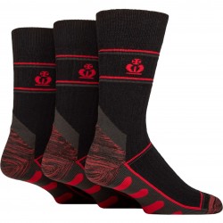 Чорапи Jeff Banks Mens 3 Pack Work Socks - Black/Red чорапи,чорапи,на,разпродажба,всички,чорапи,jeff,banks,men,s,3,pack,work,socks,black,red