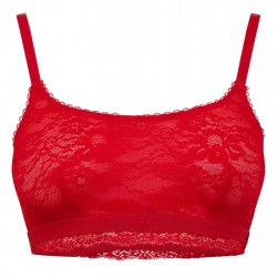 Бюстие ADIDAS ORIGINALS Lace Bralette With Rubber Sealed Logo Front - Red бюстие,аксесоари,на,разпродажба,adidas,originals,lace,bralette,with,rubber,sealed,logo,front,red