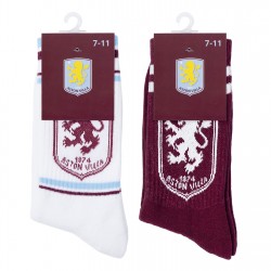 Чорапи Team Football Officially Licensed Socks 2-Pack Size 7-11 Unisex - AVFC Crest чорапи,чорапи,всички,чорапи,чорапи,за,всеки,ден,всички,чорапи,английската,висша,лига,дамски,чорапи,мъжки,чорапи,team,football,officially,licensed,socks,2,p