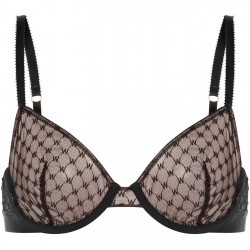 Wolford Logo Lace Underwire Bra - Black аксесоари,на,разпродажба,wolford,logo,lace,underwire,bra,black