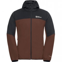 Яке Jack Wolfskin Men's Feldberg Water Resistant Windproof Hooded Long Sleeve Softshell Jacket - Hot choc яке,мъжки,softshell,якета,мъжки,якета,jack,wolfskin,men's,feldberg,water,resistant,windproof,hooded,long,sleeve,softshell,jacket,hot,choc
