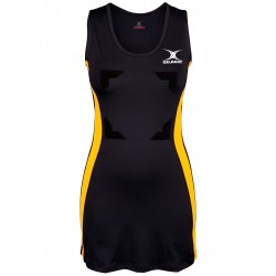 дамска,рокля,дамски,поли,и,рокли,нетбол,gilbert,eclipse,netball,dress,womens,black,gold