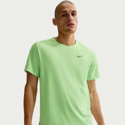 Nike DriFit Miler Running Top Mens - Lime Blast мъжки,тениски,мъжки,потници,мъжки,блузи,с,яка,мъжки,облекла,за,бягане,лека,атлетика,nike,drifit,miler,running,top,mens,lime,blast