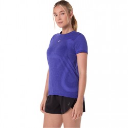 Asics Women's Road Seamless Short Sleeve Performance Running Top - Cobalt Burst чорапи,за,бягане,всички,чорапи,дамски,топове,лека,атлетика,облекла,за,бягане,чорапи,за,бягане,горнища,за,бягане,дамски,облекла,за,бягане,всички,облекла,за,
