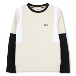 юношеска,блуза,детски,облекла,boss,colour,block,sweatshirt,juniors,vanille,21c
