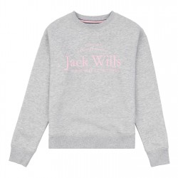 детска,блуза,детски,облекла,jack,wills,kids,girls,script,crew,neck,sweatshirt,grey,heather