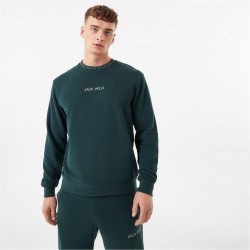 jack,wills,jacquard,crew,sweatshirt,dark,green