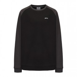 поларена,блуза,мъжки,блузи,slazenger,fleece,contrast,crew,sweatshirt,men,black,charcoal