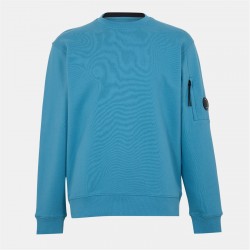 Блуза CP COMPANY Men's Lens Crew-neck Sweatshirt - Aegean Blue 815 блуза,облекла,на,разпродажба,мъжки,ежедневни,облекла,мъжки,горнища,с,качулка,cp,company,men's,lens,crew,neck,sweatshirt,aegean,blue,815