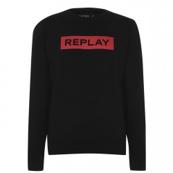 блуза,зимни,аксесоари,replay,logo,sweatshirt,black,098