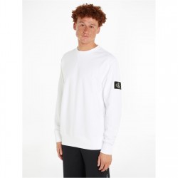 блуза,мъжки,ежедневни,облекла,мъжки,горнища,с,качулка,calvin,klein,jeans,badge,crew,sweatshirt,bright,white
