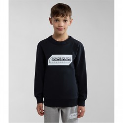 детска,блуза,детски,облекла,napapijri,unisex,kids,logo,crew,sweatshirt,black,041